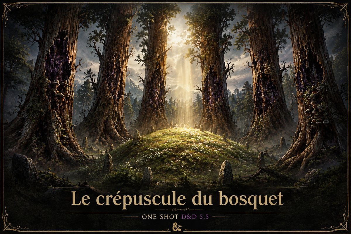 Visuel de la partie « Le crépuscule du bosquet — Donjons & Dragons » — Faites des Jeux 2026